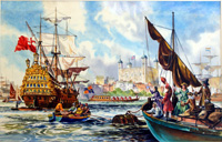 Tower of London and the River Thames (Original) (Signed)