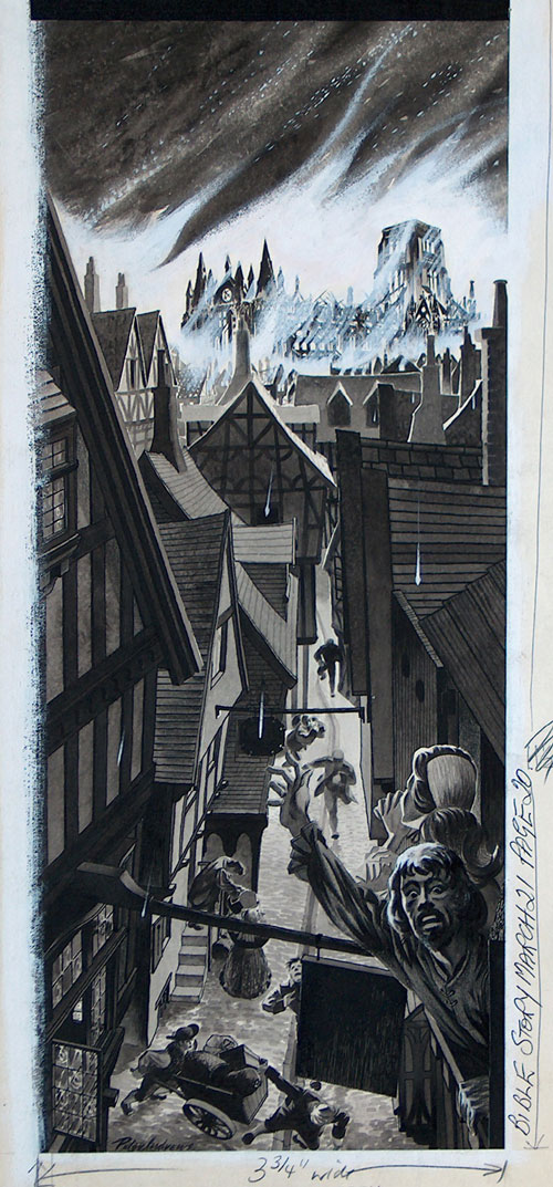 St Paul's Cathedral in the Great Fire of London 1666 (Original) (Signed)