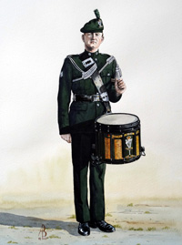 Military Uniforms - Drummer, Royal Irish Rangers (Original) (Signed) Military Uniforms - Drummer, Royal Irish Rangers (Original) (Signed)