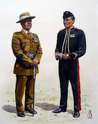 Military Uniforms - Warrant Officer & Lieutenant, Ghurkhas (Original) (Signed) Military Uniforms - Warrant Officer & Lieutenant, Ghurkhas (Original) (Signed)