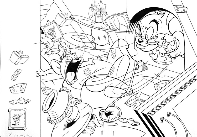 Tom and Jerry double page spread S2 (Original) (Signed)