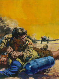 Air Ace Picture Library cover #74 'The Flying Batman' (Original) Air Ace Picture Library cover #74 'The Flying Batman' (Original)