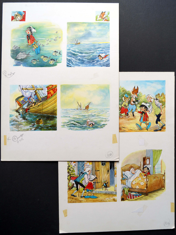 Pinocchio - All At Sea (Original) by Sergio Cavina Art at The Illustration Art Gallery