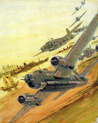 Battle Picture Library cover #514 'No-Hope Island' (Original) (Signed) Battle Picture Library cover #514 'No-Hope Island' (Original) (Signed)