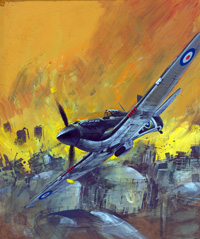 Battle Picture Library cover #961 'Target Aflame' (Original) (Signed) Battle Picture Library cover #961 'Target Aflame' (Original) (Signed)