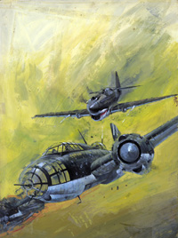 Battle Picture Library cover #969 'The Bounty Hunters' (Original) (Signed) Battle Picture Library cover #969 'The Bounty Hunters' (Original) (Signed)