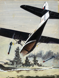 War Picture Library cover #487 'The Cat Strikes' (Original) (Signed) War Picture Library cover #487 'The Cat Strikes' (Original) (Signed)