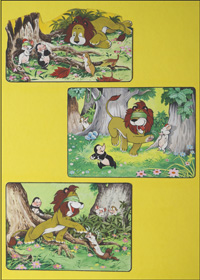 Leo The Friendly Lion - Blind Man's Buff (TWO pages) (Originals)