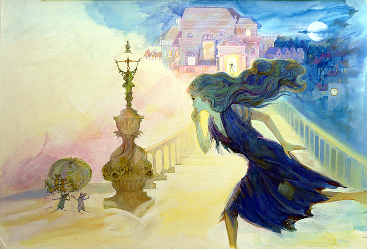 Cinderella - Around Midnight (Original) by Gwen Green Art at The Illustration Art Gallery