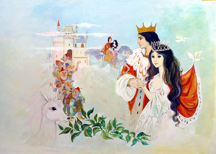 Snow White - Snow White & Prince Charming (Original) by Gwen Green Art at The Illustration Art Gallery