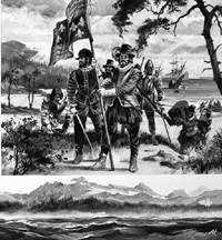 Settlers Arrive in Newfoundland (Original) (Signed)