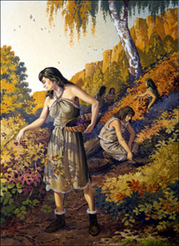 Cro Magnon Women Gathering Food (Original)