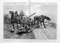 Telegraph Work in Gallipoli (original page from The Sphere 1916) (Print)