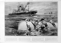 The German Attack on Mercantile (original page from The Sphere 1917) (Print)