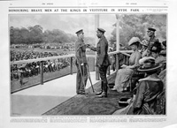 The Investiture Honouring Brave Men (original page from The Sphere 1917) (Print)