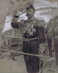 George V reviewing the Royal Navy at Spithead in 1912 (Original) (Signed)