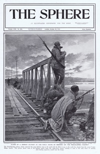 A Serbian Outpost on the Nish-Salonika Railway 1915 (original cover page from The Sphere) (Print)