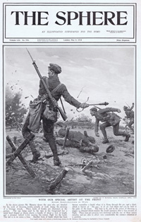 British Bomb Throwers at Work (original cover page from The Sphere 1915) (Print)