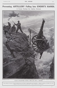 Italian Artillerymen in 1917 (original page from The Sphere 1917) (Print)