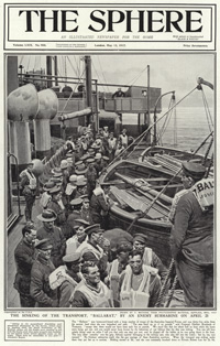 The Sinking of 'Ballarat' (original cover page from The Sphere 1917) (Print)
