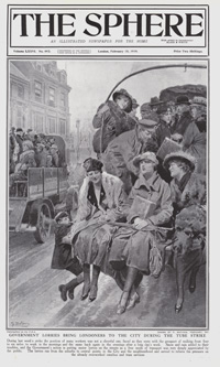 The Tube Strike in London (original cover page from The Sphere 1919) (Print)