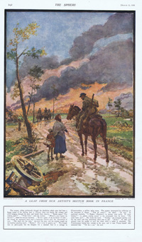 A scene in France (original page from The Sphere 1919) (Print)