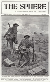 The Ammunition Carriers at the Front 1917 (original cover page from The Sphere 1917) (Print)