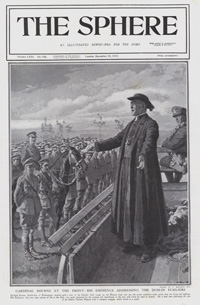 Cardinal Bourne addressing the Dublin Fusiliers (original cover page The Sphere 1917) (Print)