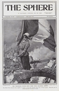 The Tricolour Waves above French Soil (original cover page from The Sphere 1917) (Print)