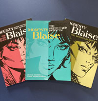 3 x Modesty Blaise books: The Green Eyed Monster, The Young Mistress & The Murder Frame at The Book Palace