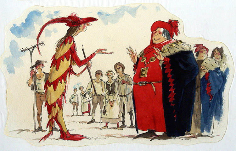 The Pied Piper of Hamelin 2 (Original) by Richard O Rose Art at The Illustration Art Gallery