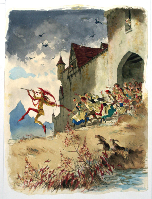 The Pied Piper of Hamelin 4 (Original) by Richard O Rose Art at The Illustration Art Gallery