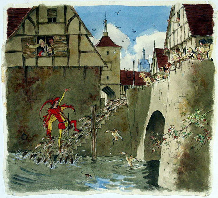 The Pied Piper of Hamelin 5 (Original) by Richard O Rose Art at The Illustration Art Gallery