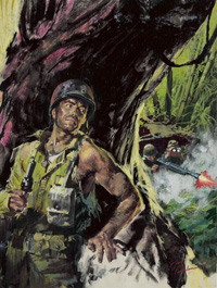 Battle Picture Library cover #186 'Trial By Combat' (Original) (Signed) Battle Picture Library cover #186 'Trial By Combat' (Original) (Signed)