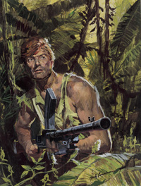 Battle Picture Library cover #195 'The Darkest Hour' (Original) (Signed) Battle Picture Library cover #195 'The Darkest Hour' (Original) (Signed)