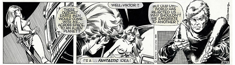 Axa daily strip 1667 - The Unmasked (Original) (Signed) by Axa (Romero) Art at The Illustration Art Gallery