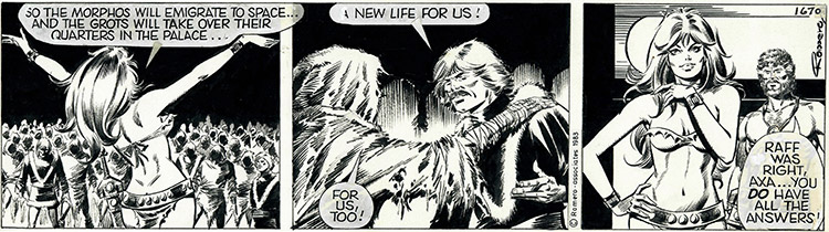 Axa daily strip 1670 - The Unmasked (Original) (Signed) by Axa (Romero) Art at The Illustration Art Gallery