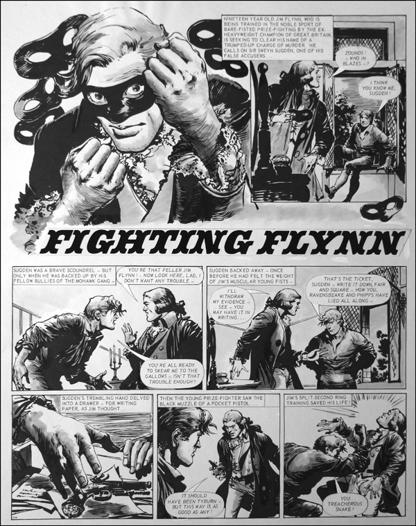 Fighting Flynn - Masked Ball (TWO pages) (Prints) by Carlos Roume Art at The Illustration Art Gallery