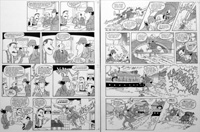 Inspector Gadget Meets Hercule Peanut (TWO pages) (Originals) (Signed)