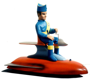 Virgil Tracy on the Hoverscooter